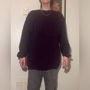 Vintage Wool Eddie Bauer Purple Cable Knit Sweater